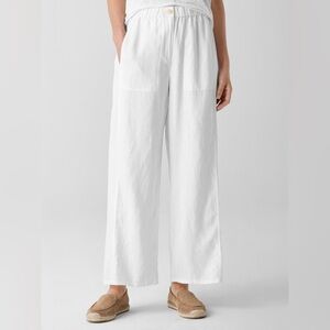 NWT Eileen Fisher Organic Linen Wide-Leg Trouser Pant